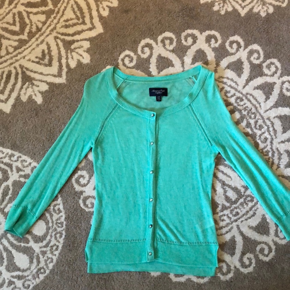American Eagle Green lightweight cardigan